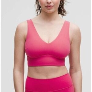 Lululemon Align V neck Bra Light Support Pink Nulu Yoga Sports Bra LW2ELNS